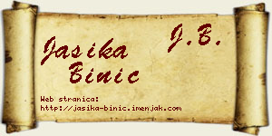 Jasika Binić vizit kartica